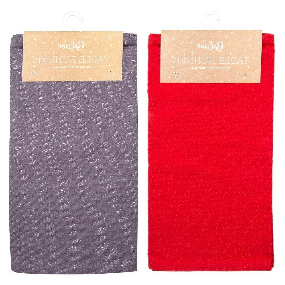 natale shimmer lucido runner da tavolo rosso