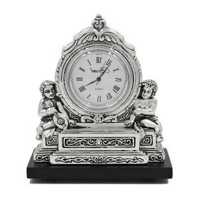 orologio da tavolo in laminato argento stile