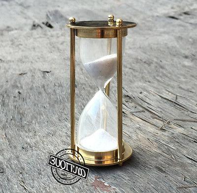 ottone vintage piccolo vetro sabbia timer lucido