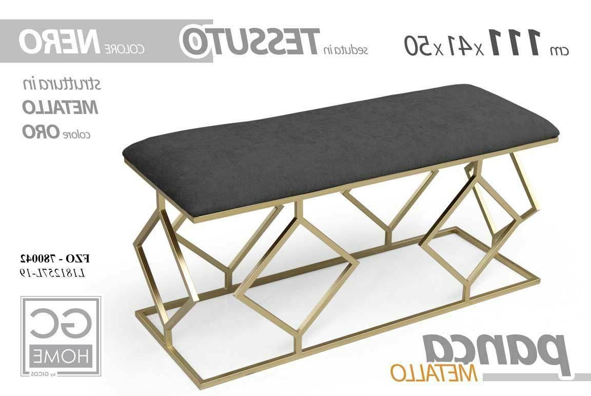 panca 111 41 h50cm metallo oro seduta