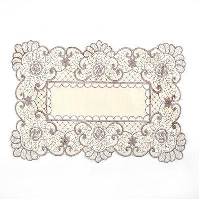 pizzo bianco runner da tavolo floreale tovaglia