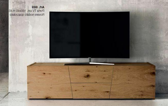 porta tv in rovere nodato spazzolato o