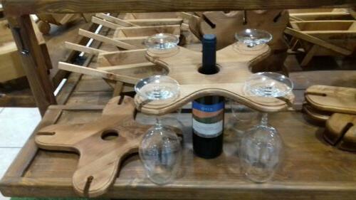 portabicchieri da tavola in legno da 4