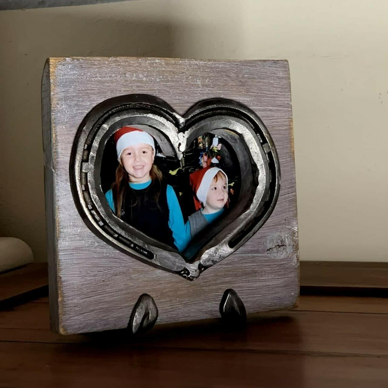 portafoto da tavolo in legno shabby beige