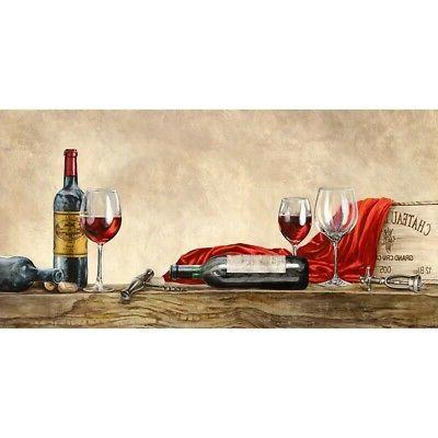 quadro tavola con vini cantina ristorante stampa