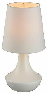 Ceramica Tessuto Bianco 29cm Alto Piccolo Lampada Comodino