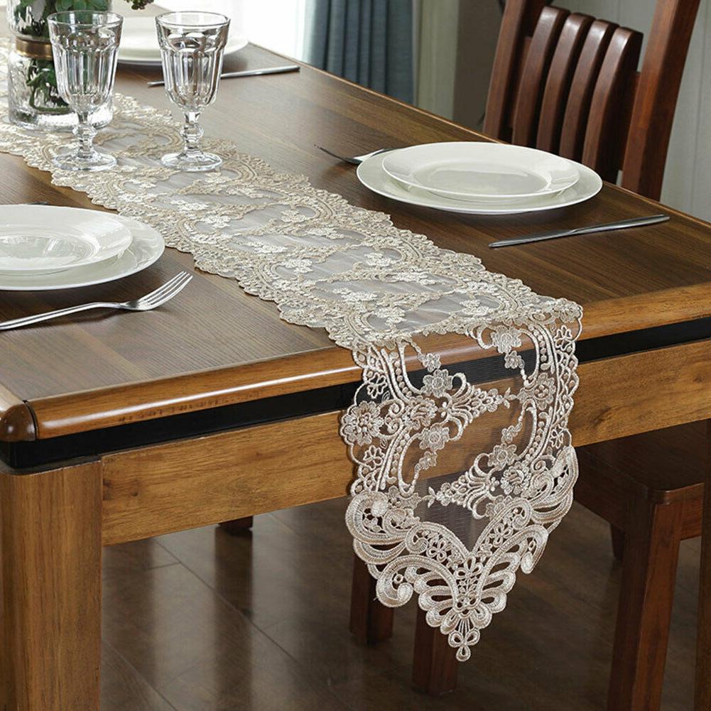 ricamo floreale pizzo runner da tavolo banchetto
