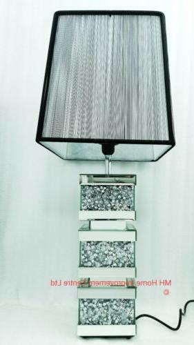 scintillante quadrato lampada da tavolo mirroring diamante