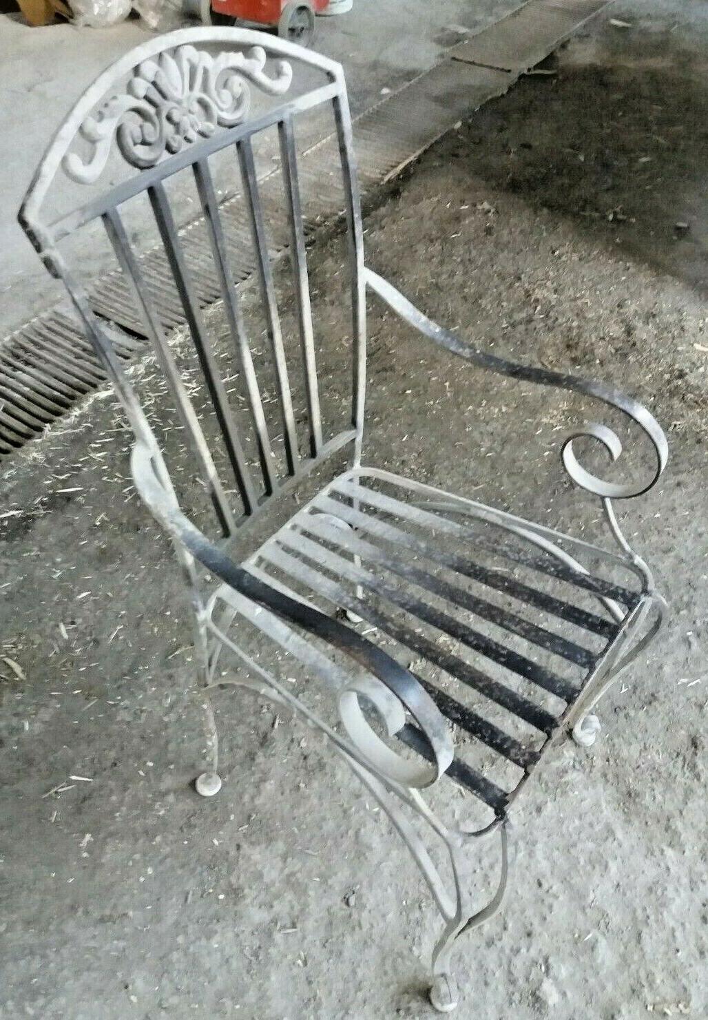 sedia in ferro battuto con braccioli lotto