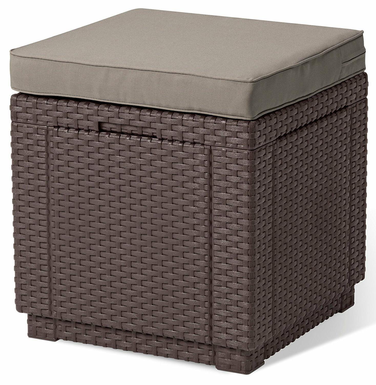 sedia sgabello pouf da giardino poly rattan