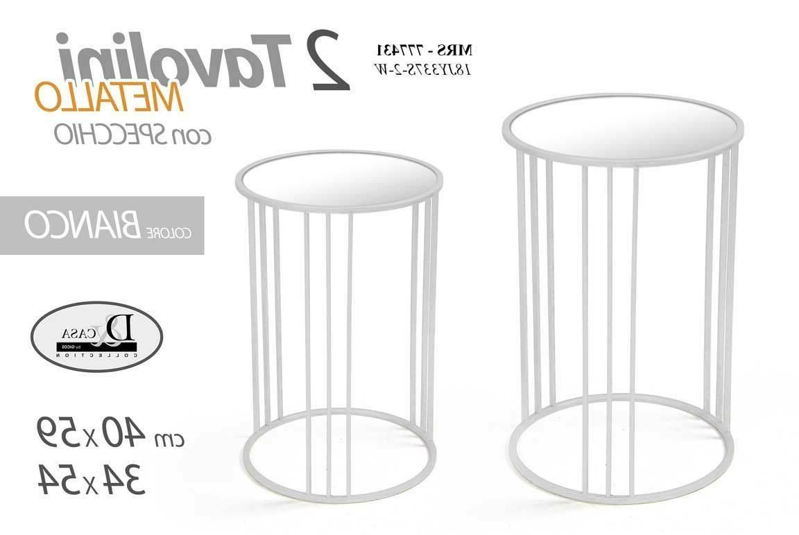 set 2 tavolini specchio 59 54cm tavolo