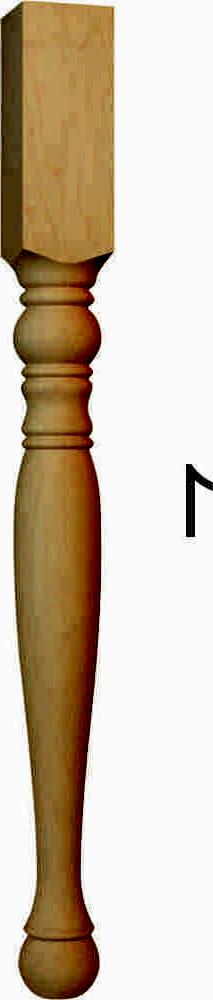 set 4 gambe tornite legno massello per tavolo