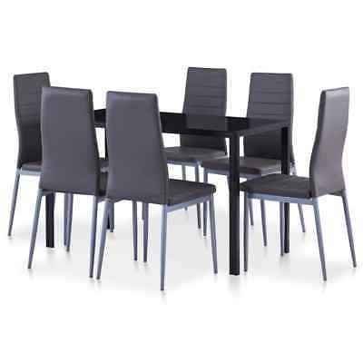 set da pranzo 7 pz grigio tavolo