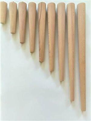 set di 4 gambe in legno naturale