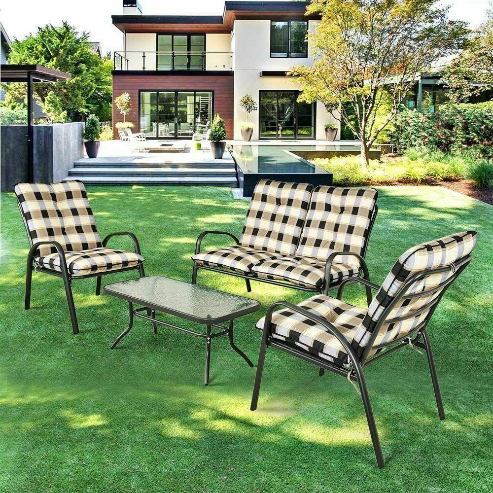 set di 4 pezzi imbottiti tavolo divano