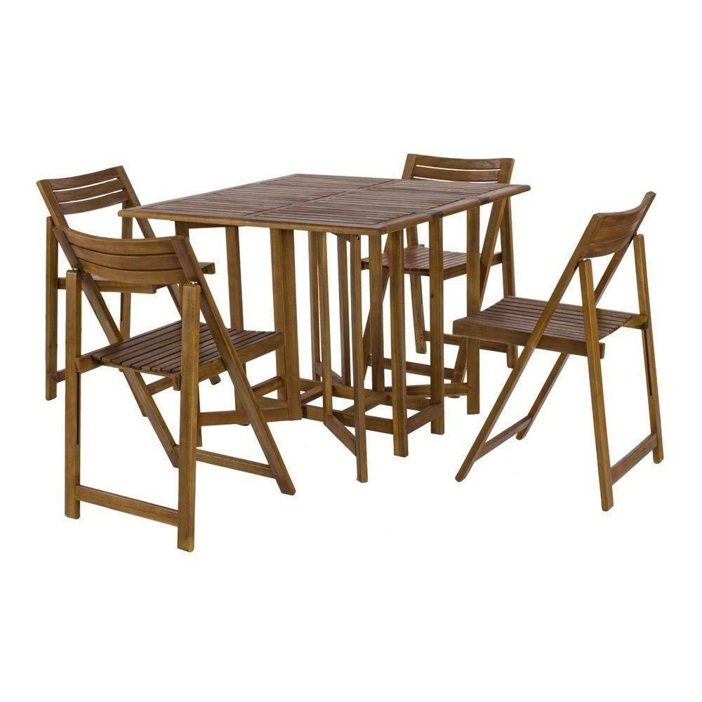 set foldy tavolo con 4 sedie pieghevoli