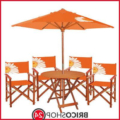 set pieghevole da giardino tavolo rotondo 4