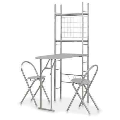 set pranzo pieghevole con scaffale 3 pz