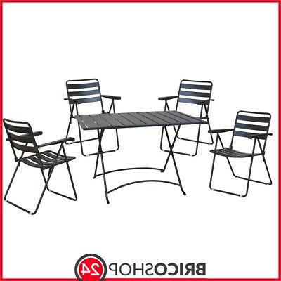 set pranzo tavolo con 4 sedie pieghevoli