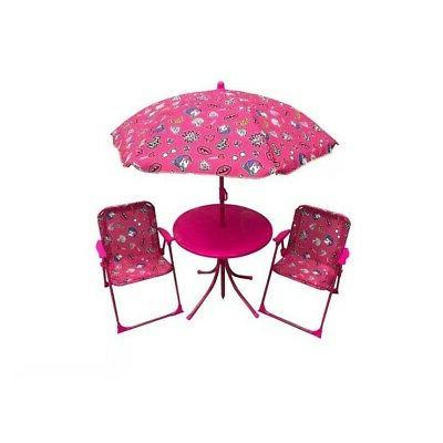 set tavolino con ombrello con 2 sedie