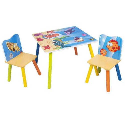 set tavolino e 2 sedie per bambini
