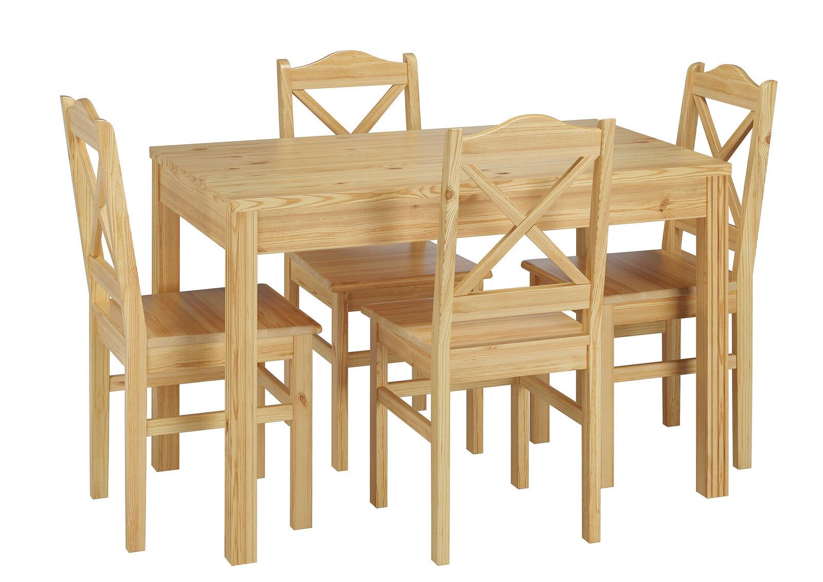 set tavolo da pranzo in pino con