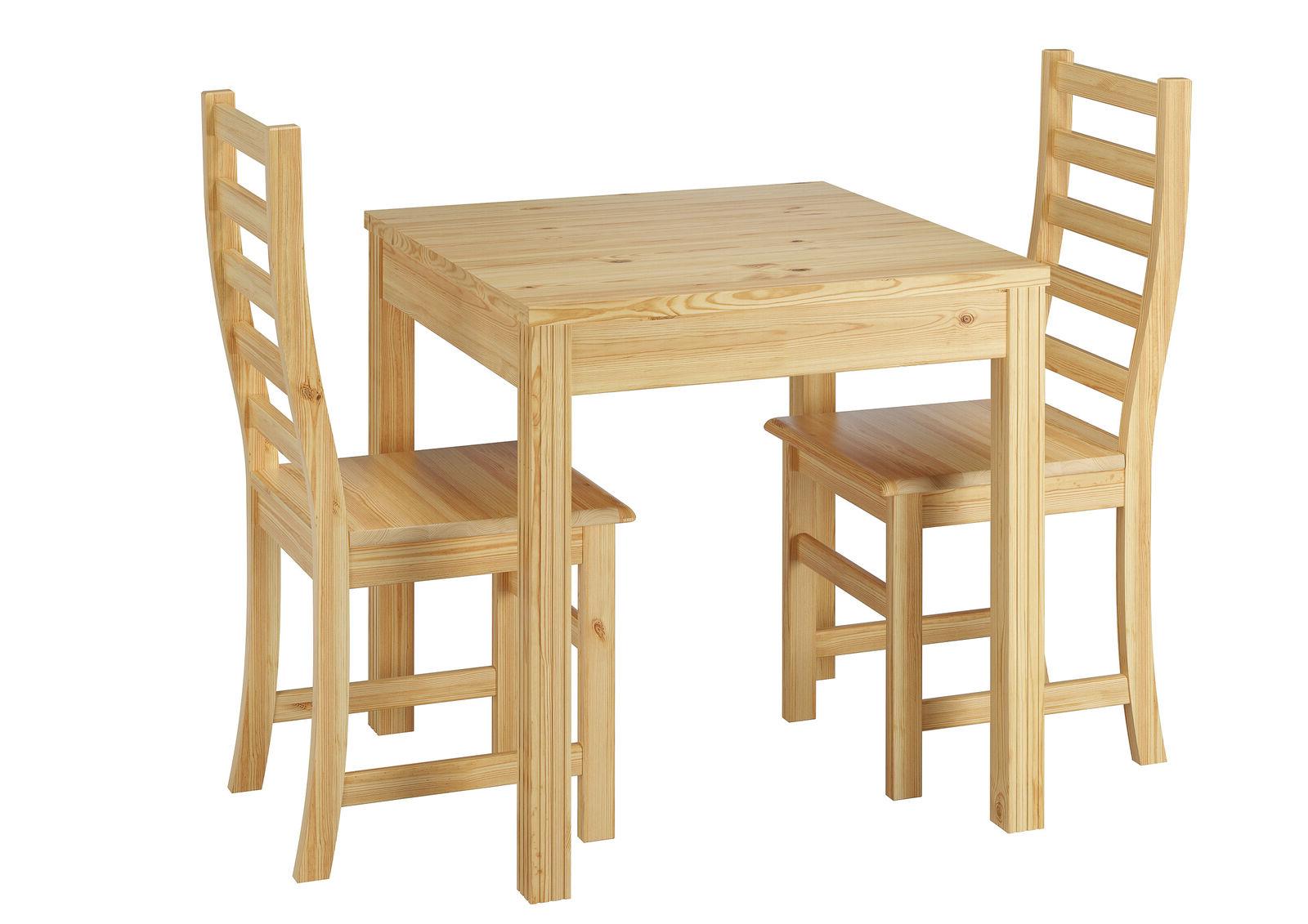 set tavolo da pranzo quadrato in pino