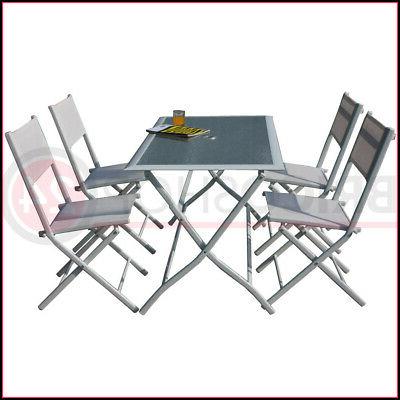 set tavolo e 4 sedie pieghevoli in
