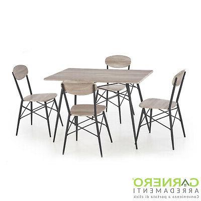set tavolo fisso e 4 sedie legno