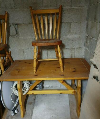 set tavolo in legno massello 4 sedie