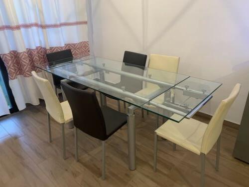 set tavolo in vetro con 6 sedie