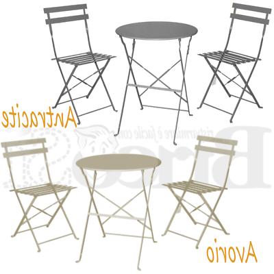 set tavolo tondo e 2 sedie pieghevoli