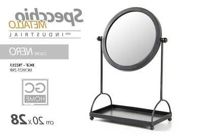 specchio in metallo nero da tavolo trucco