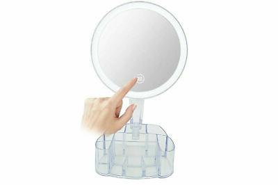 specchio trucco con luce led organizer da
