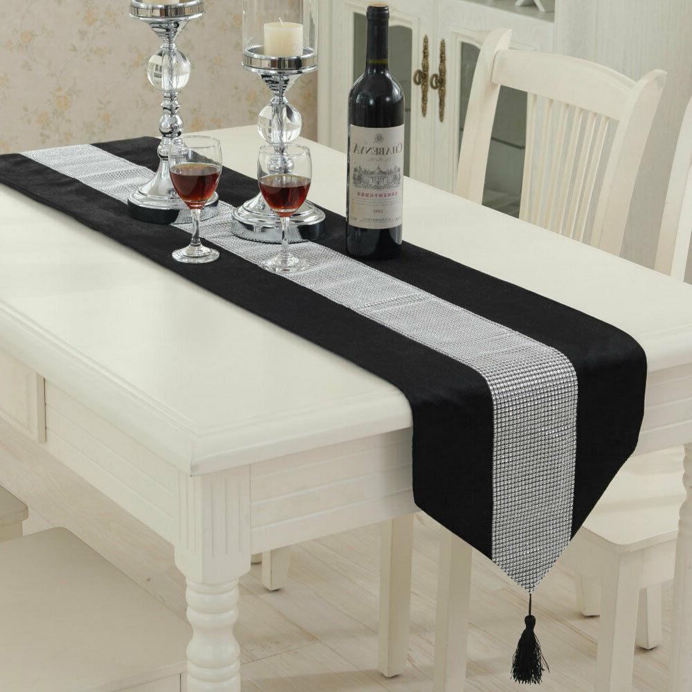 strass runner da tavolo ciniglia velluto raso