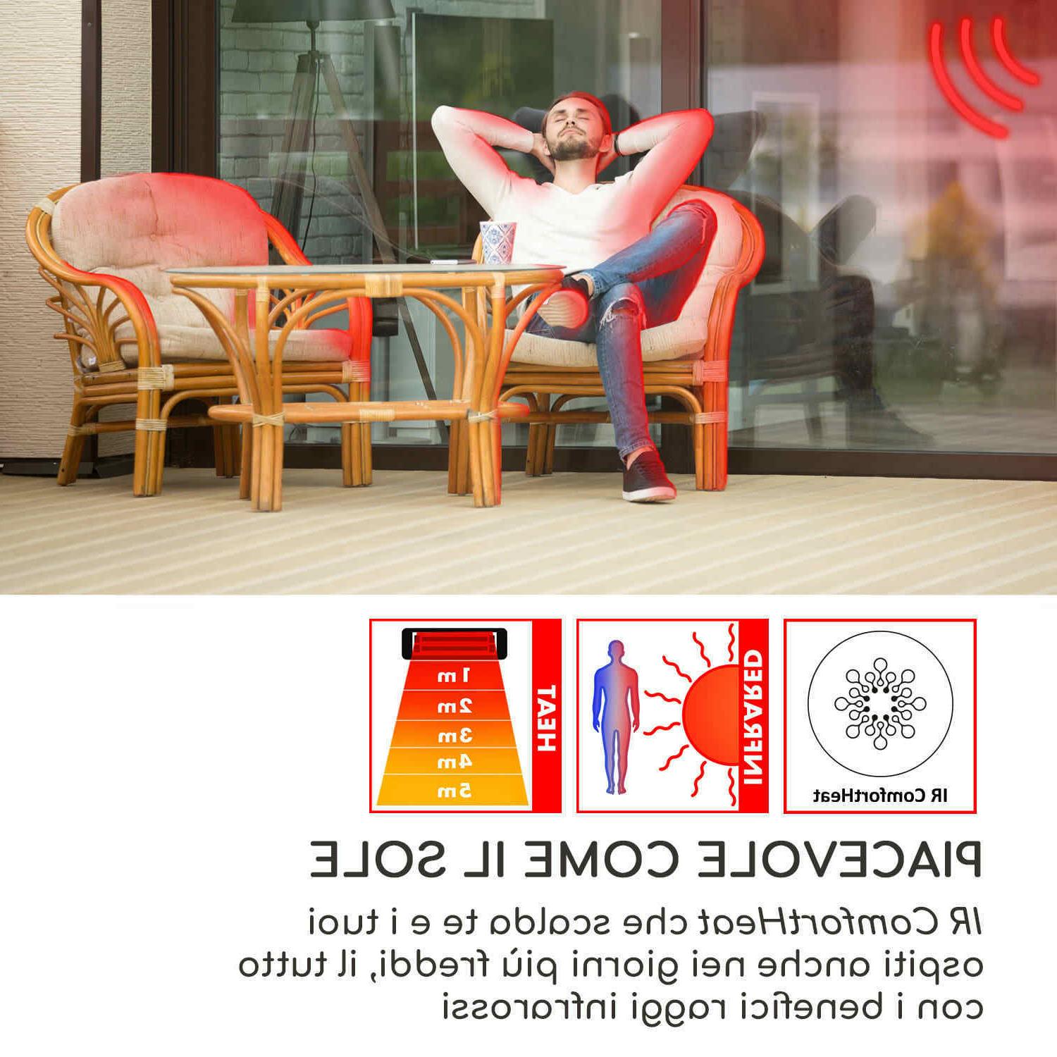 stufa infrarossi riscaldamento esterno radiatore tavolo giar