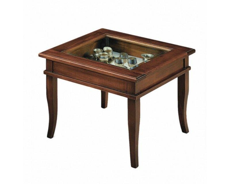 tavolino bacheca salotto soggiorno colore noce quadrato