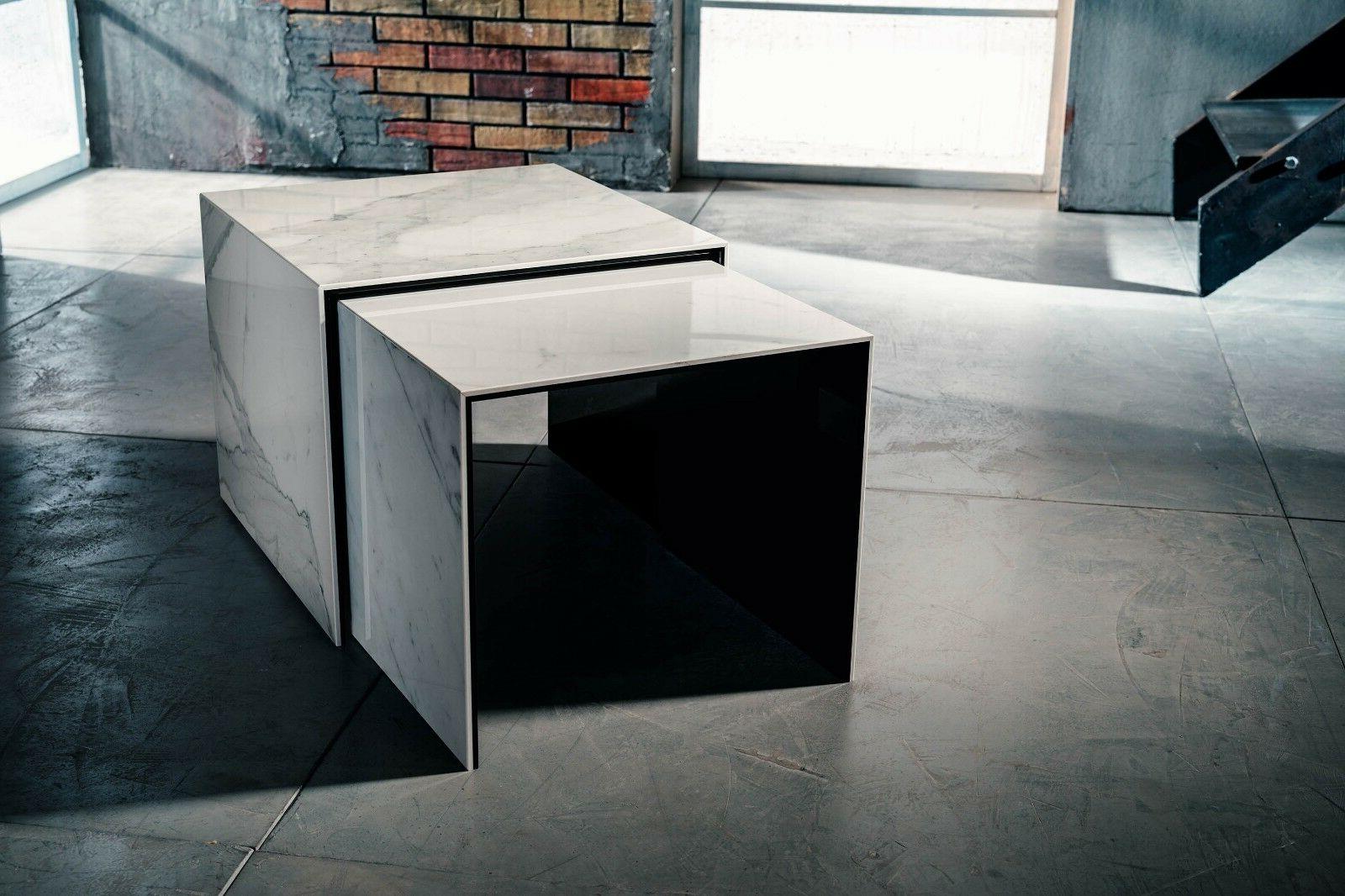 tavolino basso da salotto bis marmo bianco