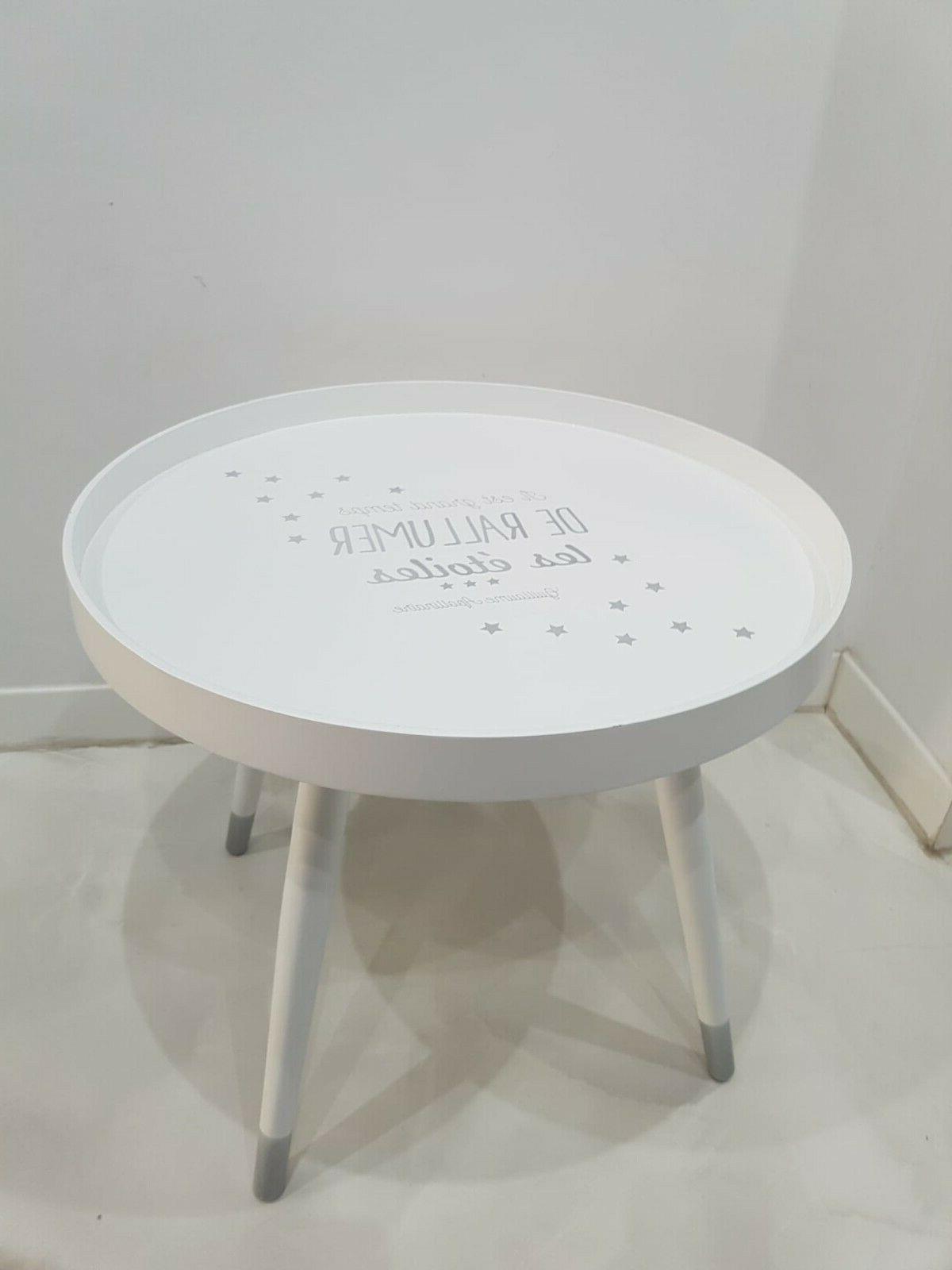 tavolino bianco diametro 49 cm e altezza