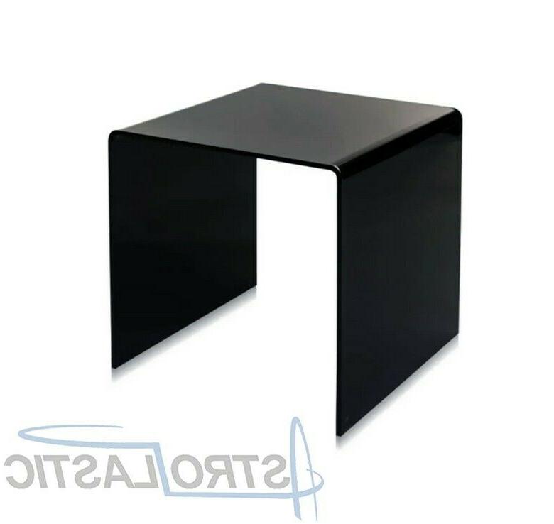 tavolino comodino alzata in plexiglass nero lucido