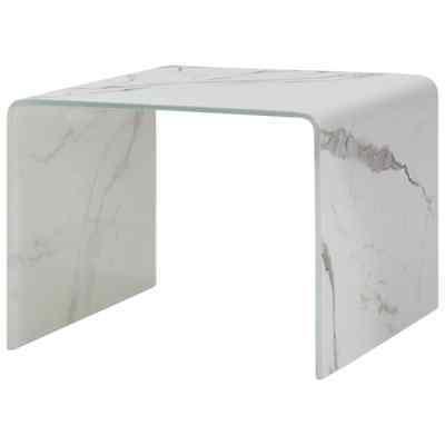 tavolino da caffe bianco marmo 50x50x45 cm