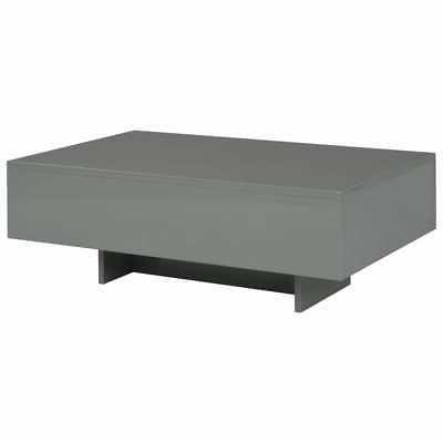 tavolino da caffe grigio lucido 85x55x31 cm