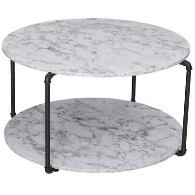 tavolino da caffe rotondo moderno effetto marmo