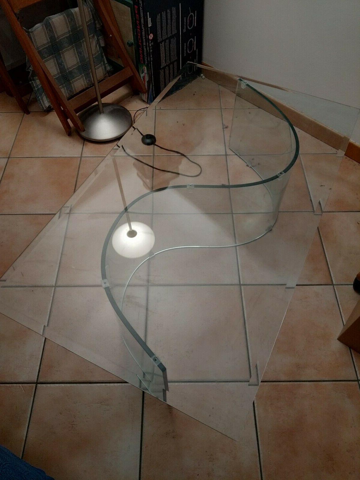 tavolino da salotto in cristallo 120x70x36