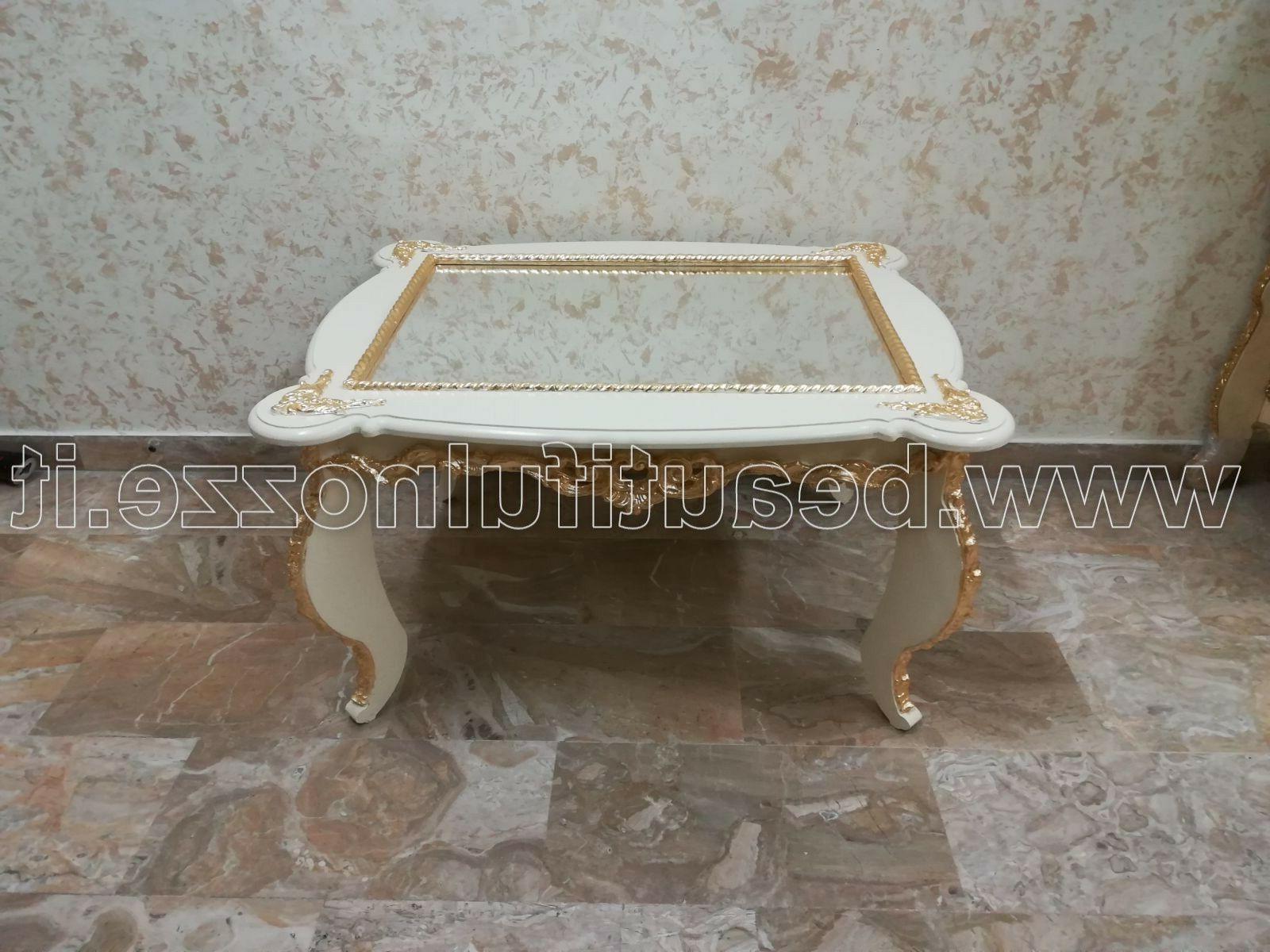 tavolino da salotto in legno avorio e