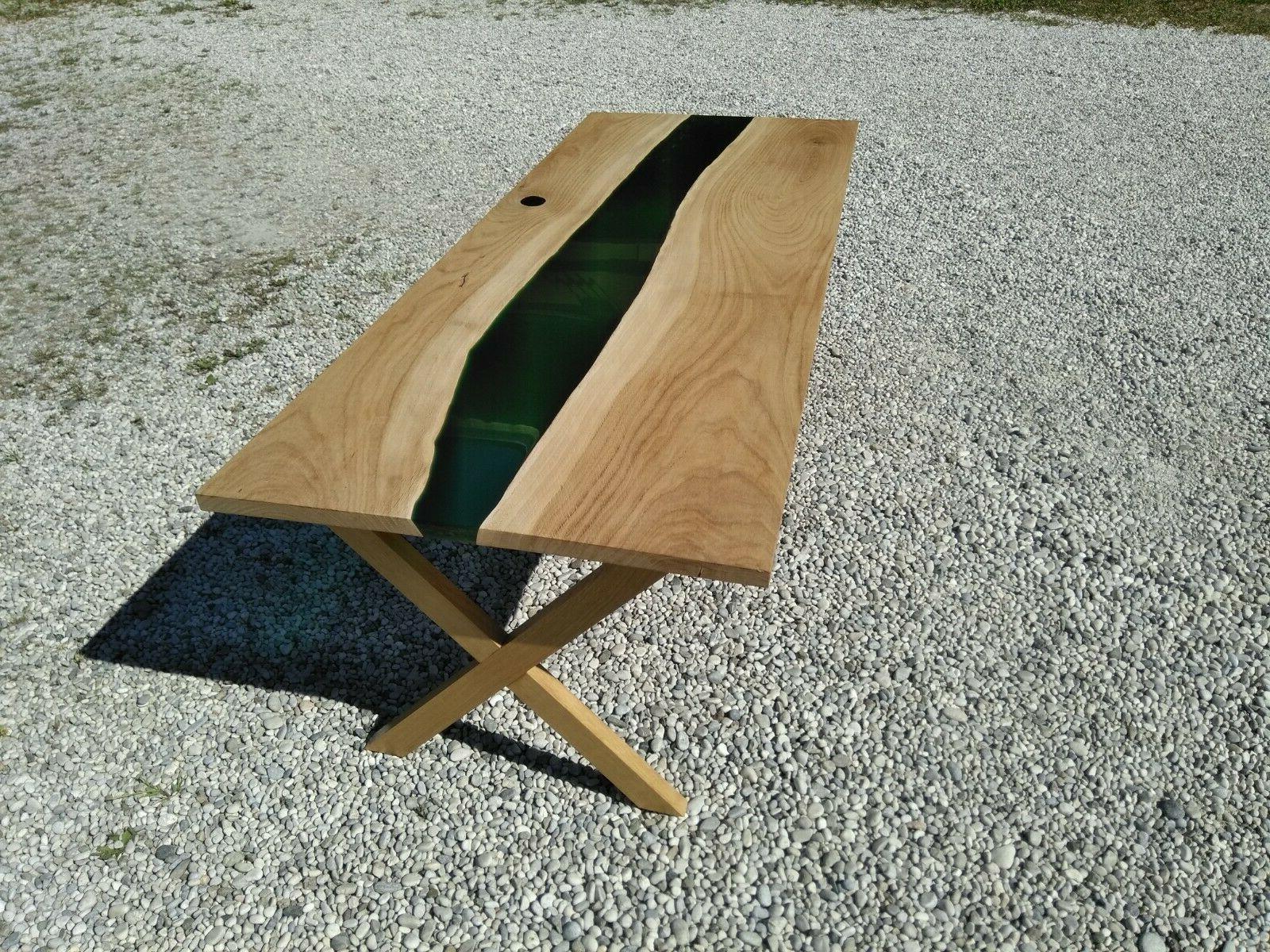 tavolino da salotto in rovere e resina