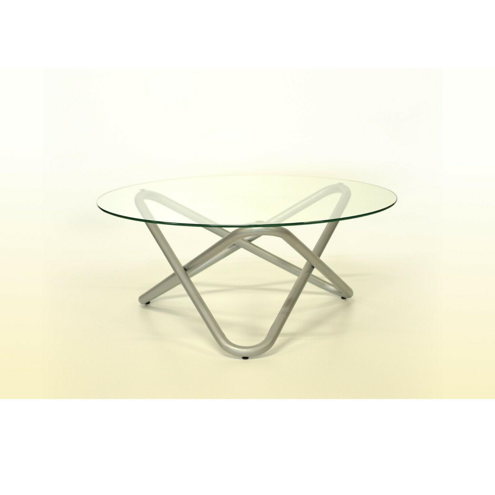tavolino da salotto rotondo vetro e metallo