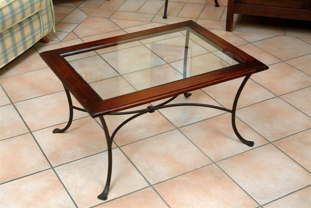 tavolino in ferro 40x60 h 50cm battuto