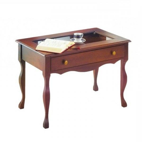 tavolino in legno con cassetto e bacheca