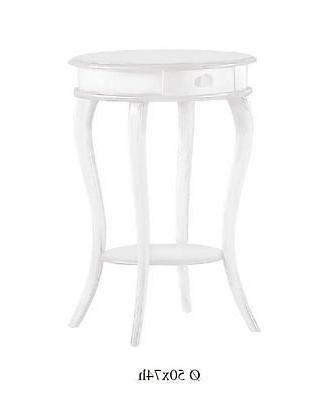 tavolino portatelefono rotondo bianco classico shabby